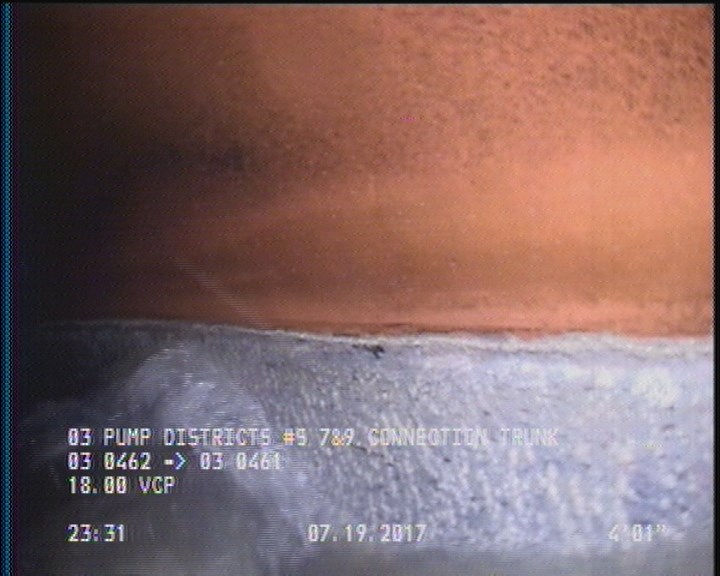 Deposits Attached Grease, 5 %of cross sectional area, from 03 to 09 o'clock, , within 8 inches of joint: YES, Start