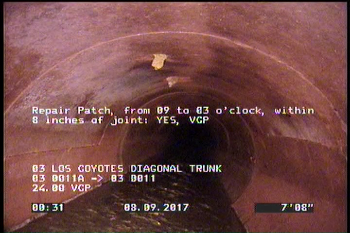 Repair Patch, from 09 to 03 o'clock, within 8 inches of joint: YES - VCP