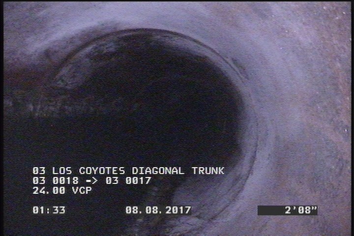 Deposits Attached Grease, 5 %of cross sectional area, from 04 to 08 o'clock, , within 8 inches of joint: YES, Start