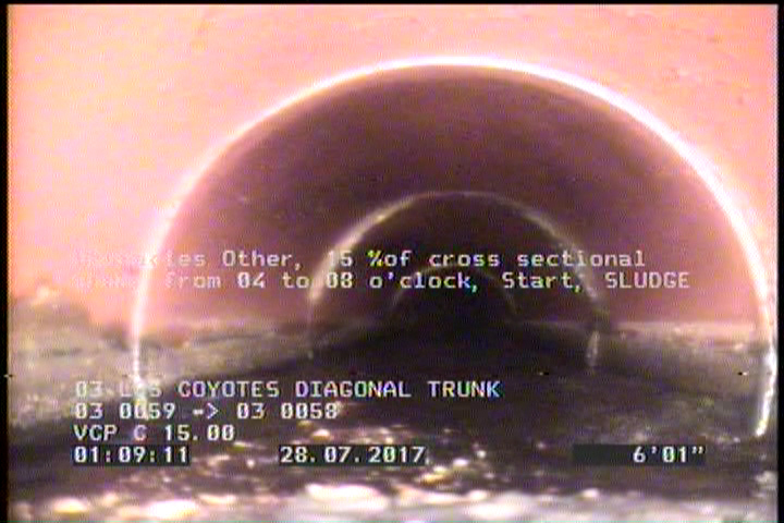 Obstacles Other, 15 %of cross sectional area, from 04 to 08 o'clock, Start - SLUDGE