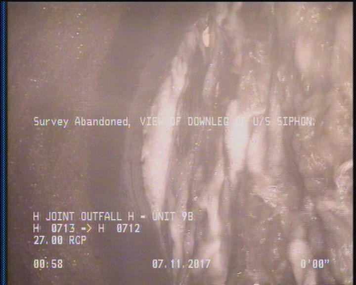 Survey Abandoned - VIEW OF DOWNLEG OF U/S SIPHON.