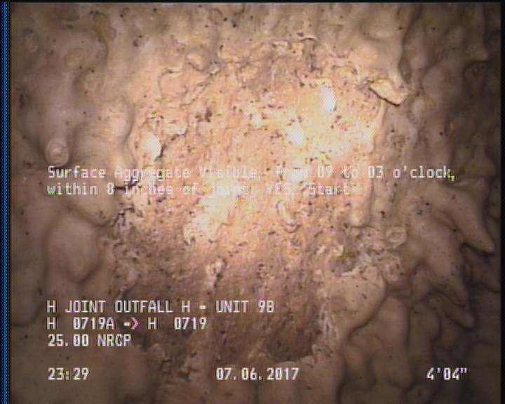 Surface Aggregate Visible, from 09 to 03 o'clock, within 8 inches of joint: YES, Start