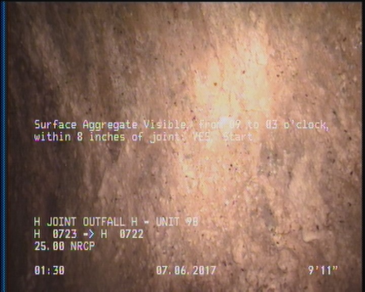 Surface Aggregate Visible, from 09 to 03 o'clock, within 8 inches of joint: YES, Start