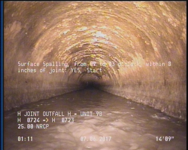 Surface Spalling, from 09 to 03 o'clock, within 8 inches of joint: YES, Start
