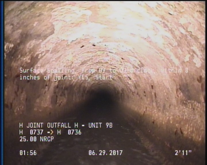 Surface Spalling, from 09 to 03 o'clock, within 8 inches of joint: YES, Start