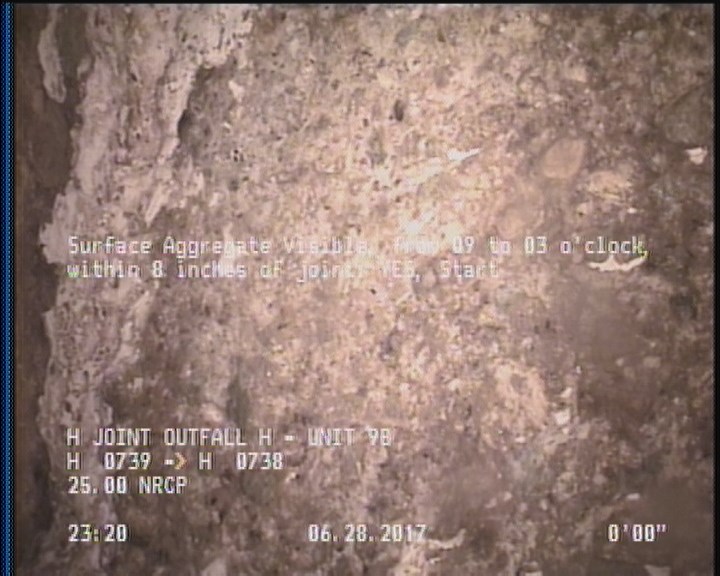 Surface Aggregate Visible, from 09 to 03 o'clock, within 8 inches of joint: YES, Start