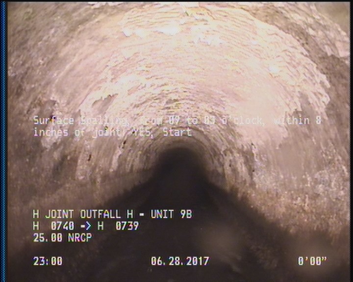 Surface Spalling, from 09 to 03 o'clock, within 8 inches of joint: YES, Start