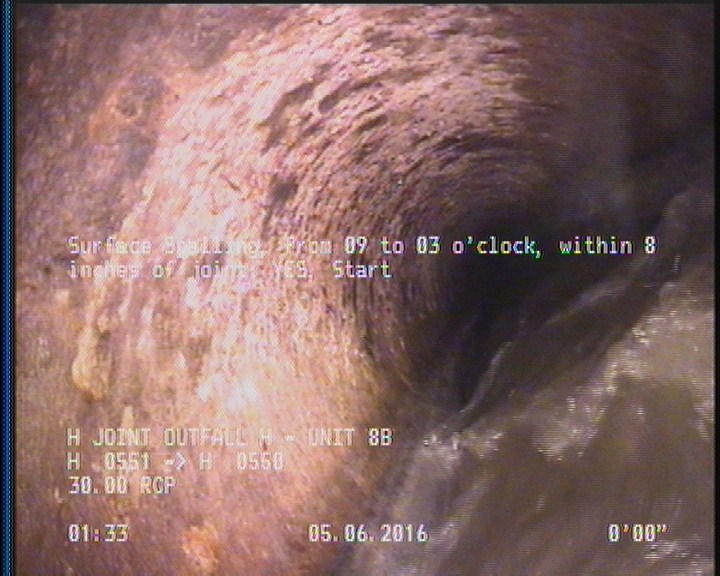 Surface Spalling, from 09 to 03 o'clock, within 8 inches of joint: YES, Start