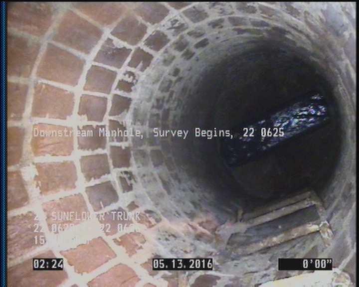 Downstream Manhole, Survey Begins - 22 0625