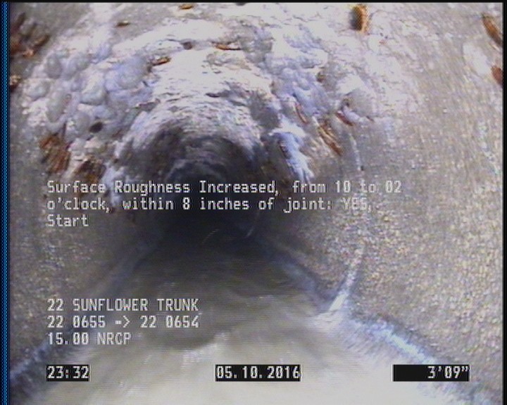 Surface Roughness Increased, from 10 to 02 o'clock, within 8 inches of joint: YES, Start