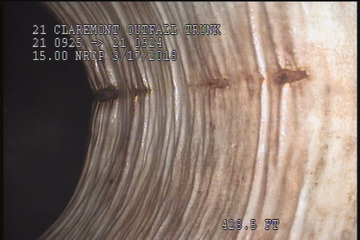 Lining Failure Wrinkled, from 10 to 02 o'clock, within 8 inches of joint: YES