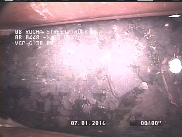 Deposits Settled Other, 5 %of cross sectional area, from 05 to 07 o'clock, , within 8 inches of joint: YES, Start - SLUDGE