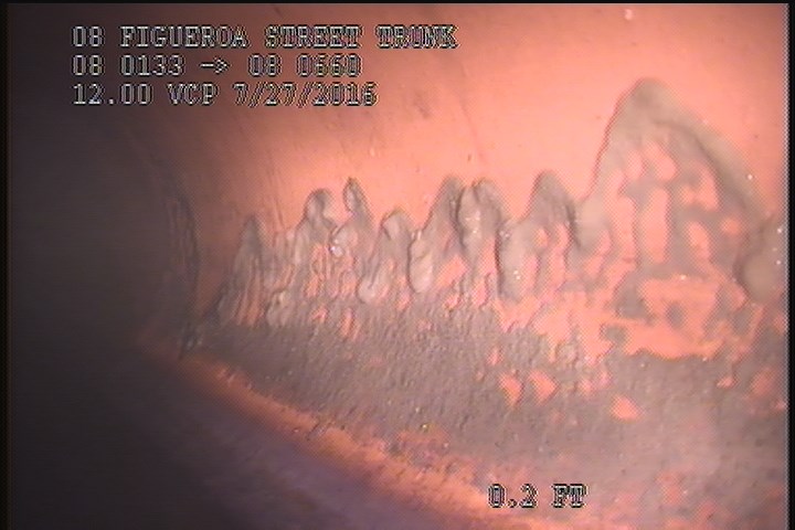 Deposits Attached Grease, 3 %of cross sectional area, from 08 to 04 o'clock, , within 8 inches of joint: YES, Start