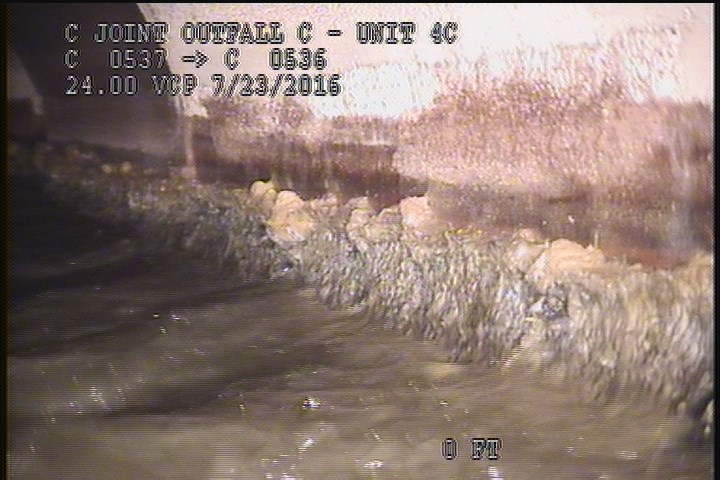 Deposits Attached Grease, 5 %of cross sectional area, from 04 to 08 o'clock, , within 8 inches of joint: YES, Start
