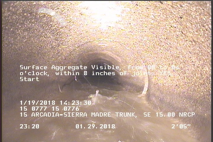 Surface Aggregate Visible, from 08 to 04 o'clock, within 8 inches of joint: YES, Start