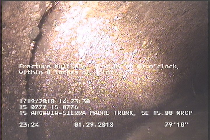 Fracture Multiple, from 09 to 01 o'clock, within 8 inches of joint: YES