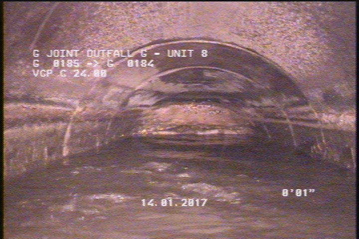 Deposits Attached Grease, 30 %of cross sectional area, from 09 to 03 o'clock, , within 8 inches of joint: YES