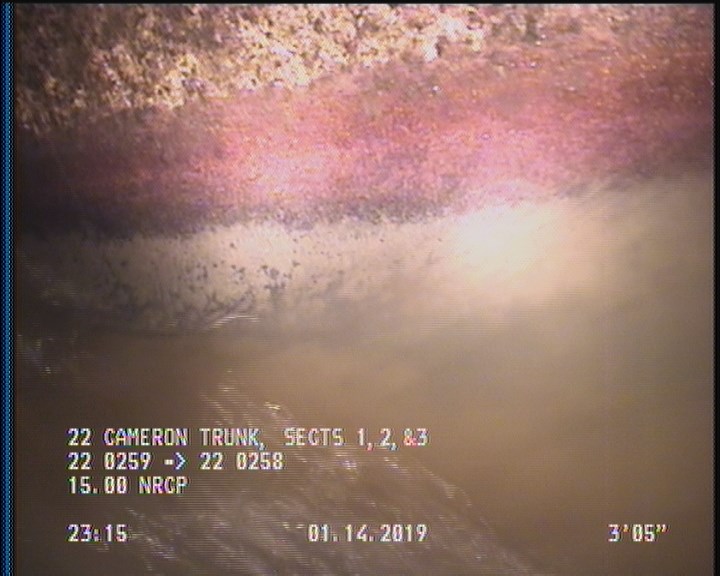 Deposits Attached Grease, 5 %of cross sectional area, from 04 to 08 o'clock, , within 8 inches of joint: YES, Start