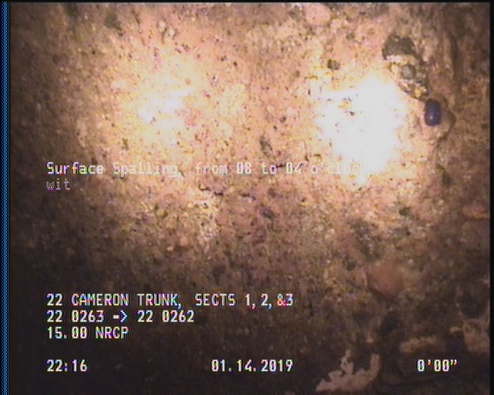 Surface Spalling, from 08 to 04 o'clock, within 8 inches of joint: YES, Start
