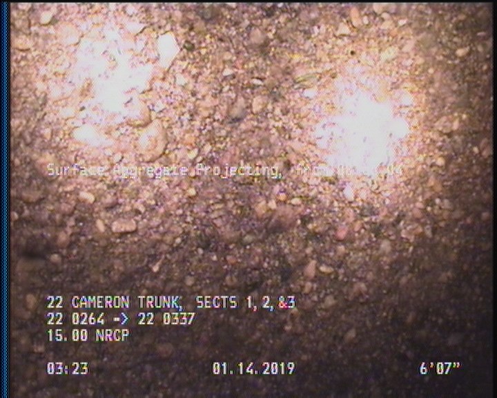 Surface Aggregate Projecting, from 08 to 04 o'clock, within 8 inches of joint: YES, Start