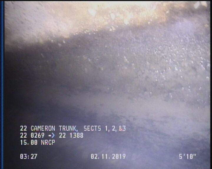 Deposits Attached Grease, 5 %of cross sectional area, from 04 to 08 o'clock, , within 8 inches of joint: YES, Start