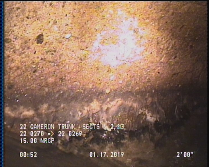 Deposits Attached Grease, 5 %of cross sectional area, from 03 to 09 o'clock, , within 8 inches of joint: YES, Start
