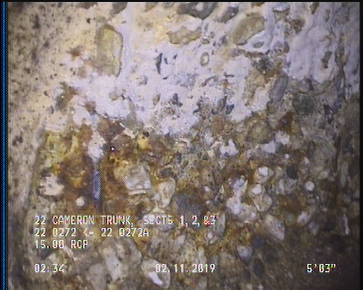 Surface Aggregate Projecting, from 08 to 04 o'clock, within 8 inches of joint: YES, Start