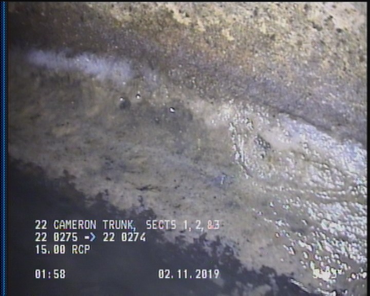 Deposits Attached Grease, 5 %of cross sectional area, from 04 to 08 o'clock, , within 8 inches of joint: YES, Start