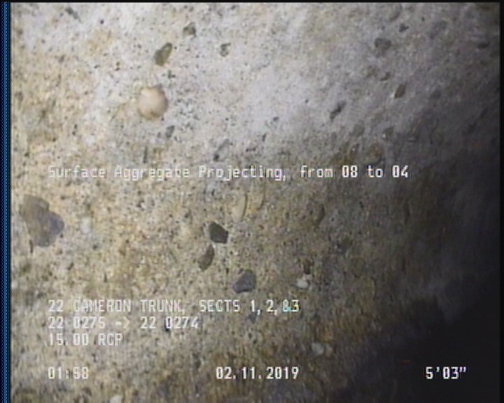 Surface Aggregate Projecting, from 08 to 04 o'clock, within 8 inches of joint: YES, Start