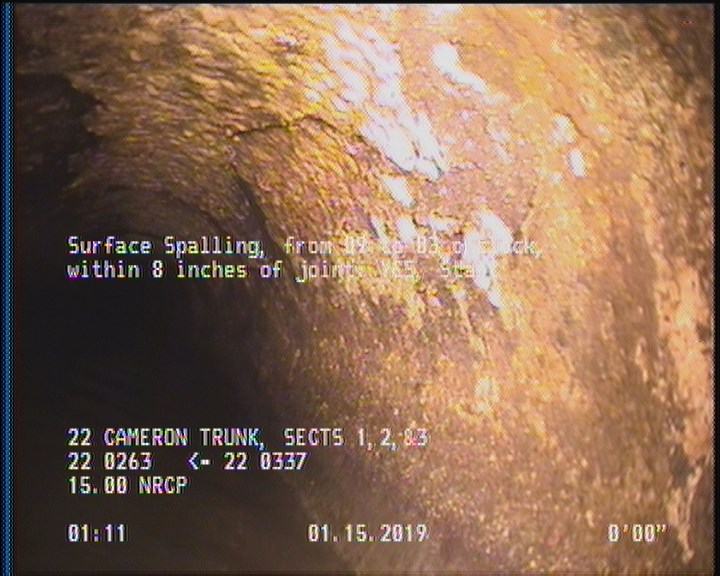 Surface Spalling, from 09 to 03 o'clock, within 8 inches of joint: YES, Start