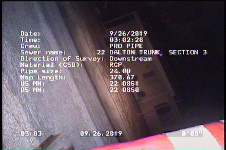 Upstream Manhole, Survey Begins - 22 0851