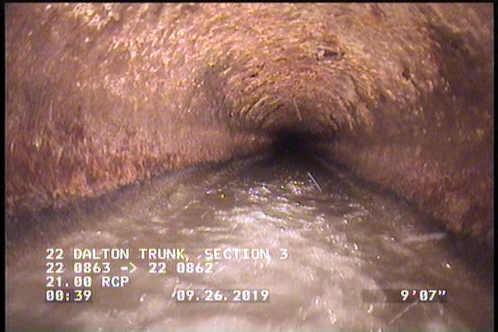 Deposits Attached Grease, 5 %of cross sectional area, from 04 to 08 o'clock, , within 8 inches of joint: YES, Start
