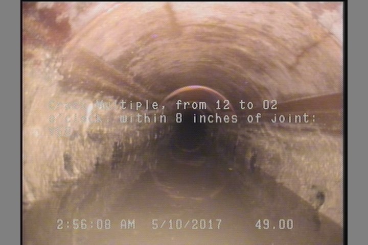 Crack Multiple, from 12 to 02 o'clock, within 8 inches of joint: YES