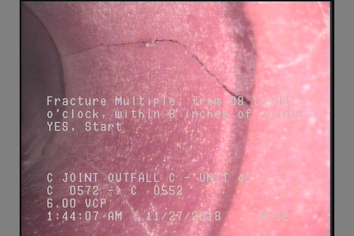 Fracture Multiple, from 08 to 04 o'clock, within 8 inches of joint: YES, Start