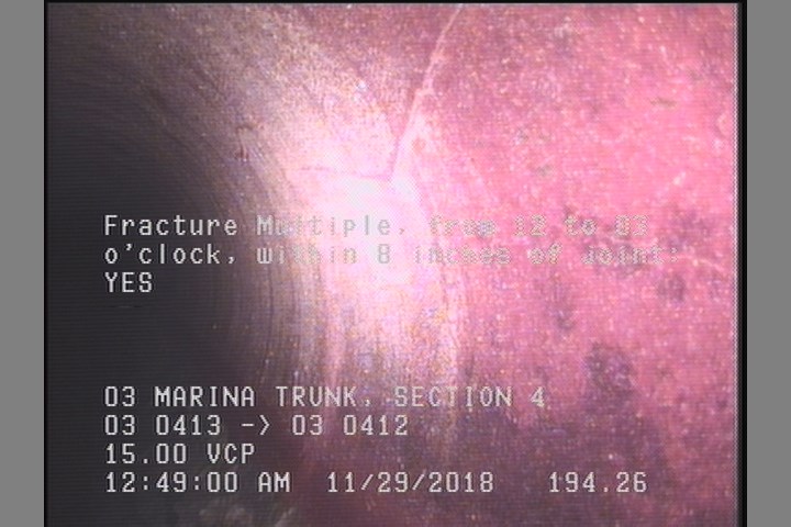 Fracture Multiple, from 12 to 03 o'clock, within 8 inches of joint: YES