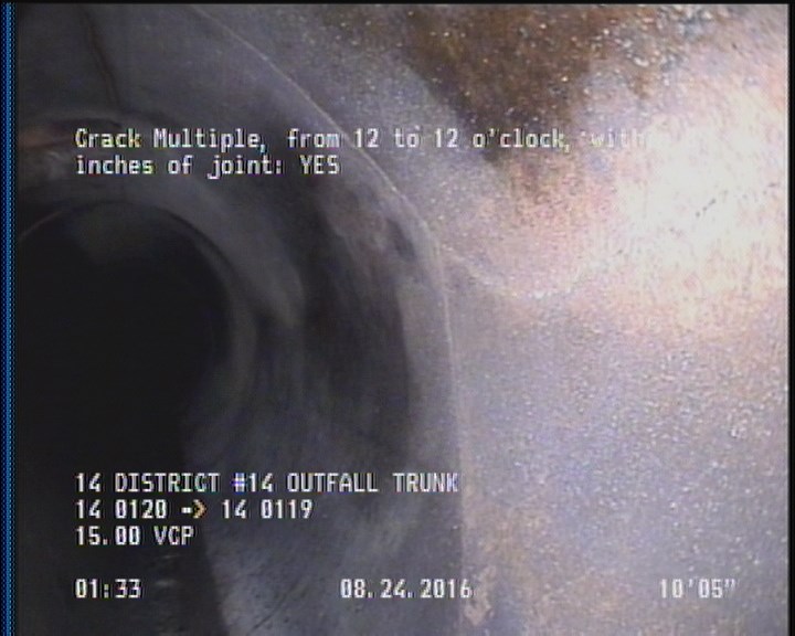 Crack Multiple, from 12 to 12 o'clock, within 8 inches of joint: YES