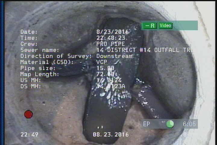 Downstream Manhole, Survey Ends - 14 0123, NO MH 14 0123A AT 73'.
