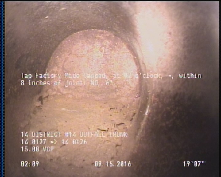 Tap Factory Made Capped, at 02 o'clock, -, within 8 inches of joint: NO, 6"