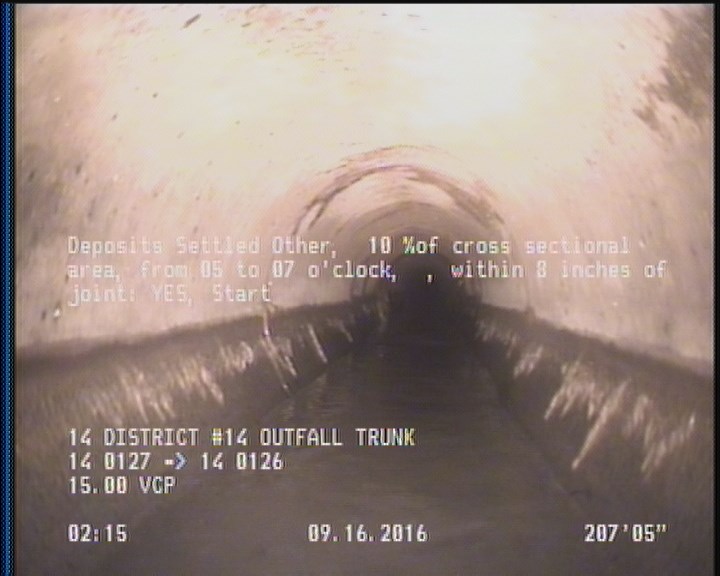 Deposits Settled Other, 10 %of cross sectional area, from 05 to 07 o'clock, , within 8 inches of joint: YES, Start