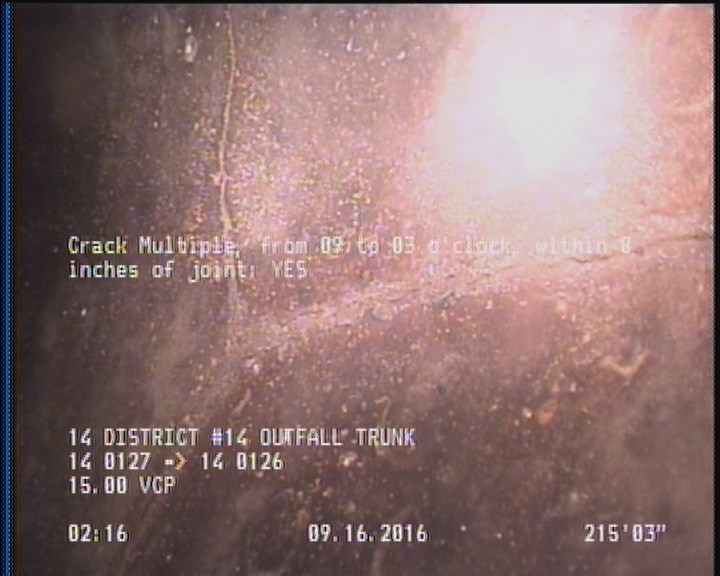 Crack Multiple, from 09 to 03 o'clock, within 8 inches of joint: YES