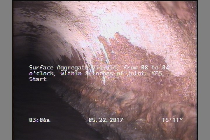Surface Aggregate Visible, from 08 to 04 o'clock, within 8 inches of joint: YES, Start