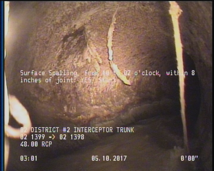Surface Spalling, from 10 to 02 o'clock, within 8 inches of joint: YES, Start