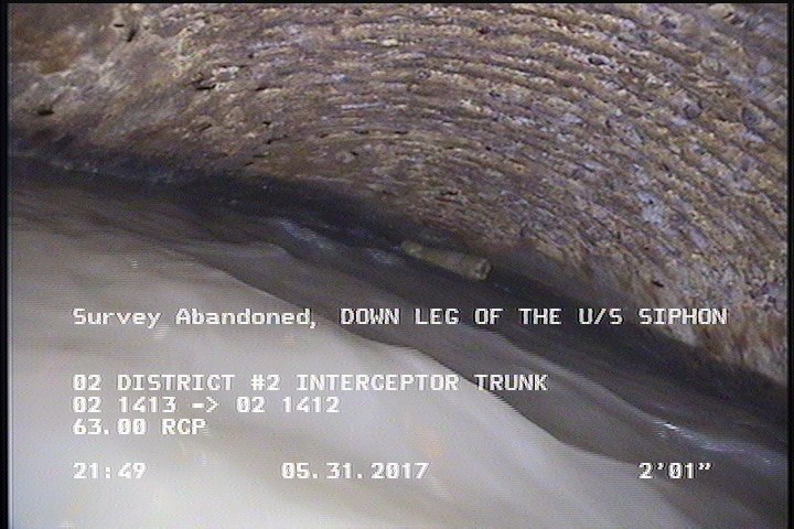 Survey Abandoned - DOWN LEG OF THE U/S SIPHON