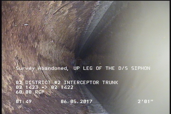 Survey Abandoned - UP LEG OF THE D/S SIPHON