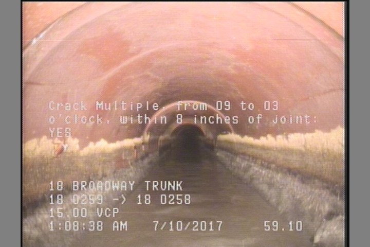 Crack Multiple, from 09 to 03 o'clock, within 8 inches of joint: YES