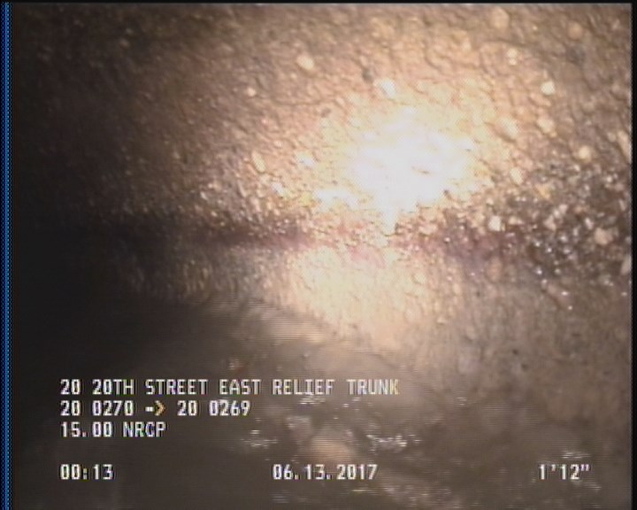Deposits Attached Grease, 5 %of cross sectional area, from 03 to 09 o'clock, , within 8 inches of joint: YES, Start