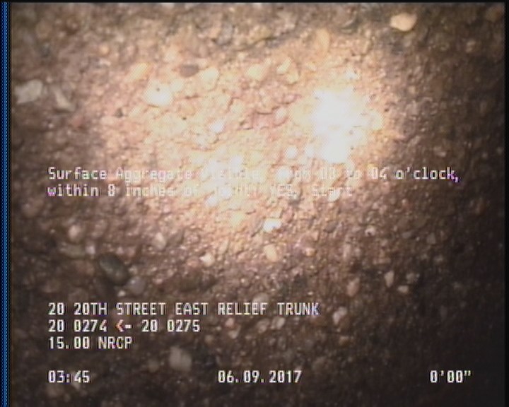 Surface Aggregate Visible, from 08 to 04 o'clock, within 8 inches of joint: YES, Start