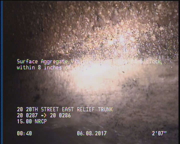 Deposits Attached Grease, 5 %of cross sectional area, from 04 to 08 o'clock, , within 8 inches of joint: YES, Start