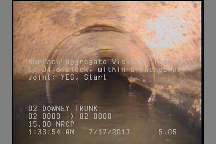 Surface Aggregate Visible, from 08 to 04 o'clock, within 8 inches of joint: YES, Start