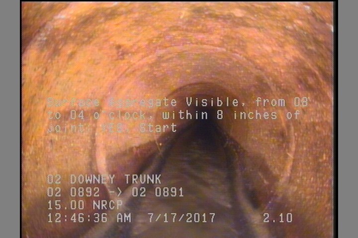Surface Aggregate Visible, from 08 to 04 o'clock, within 8 inches of joint: YES, Start